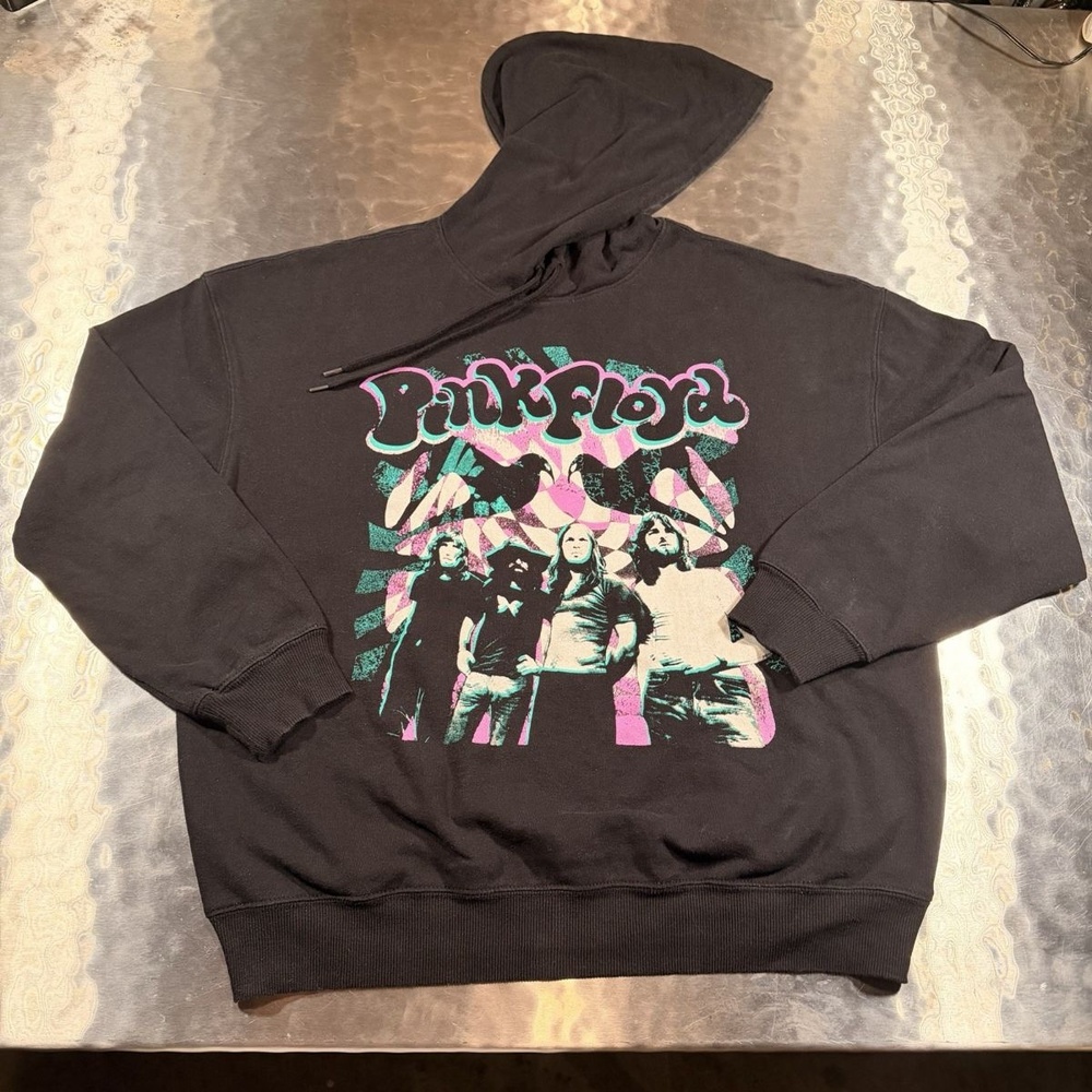 Pink Floyd Hoodie XL Black Graphic Pullover Licensed Band Rock Psychedelic